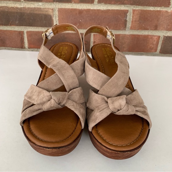 Bella Vita Womens Wes Italy Tan Leather Slingback Wedge Sandals US 9.5 M - Picture 3 of 8